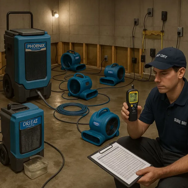 Structural Drying and Dehumidification process in East McKeesport, PA